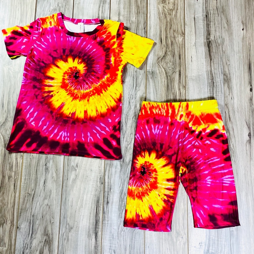 Hot Pink Tie Dye Short Set